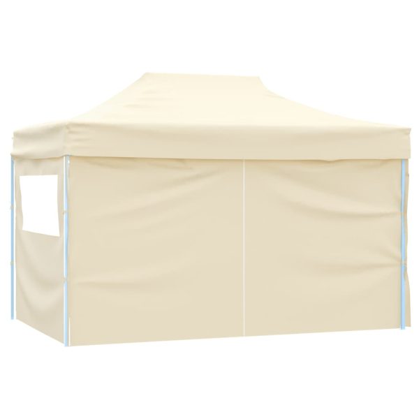 Gazebo Professionale Pieghevole Con 4 Pareti 3x4m Acciaio Crema - Image 3