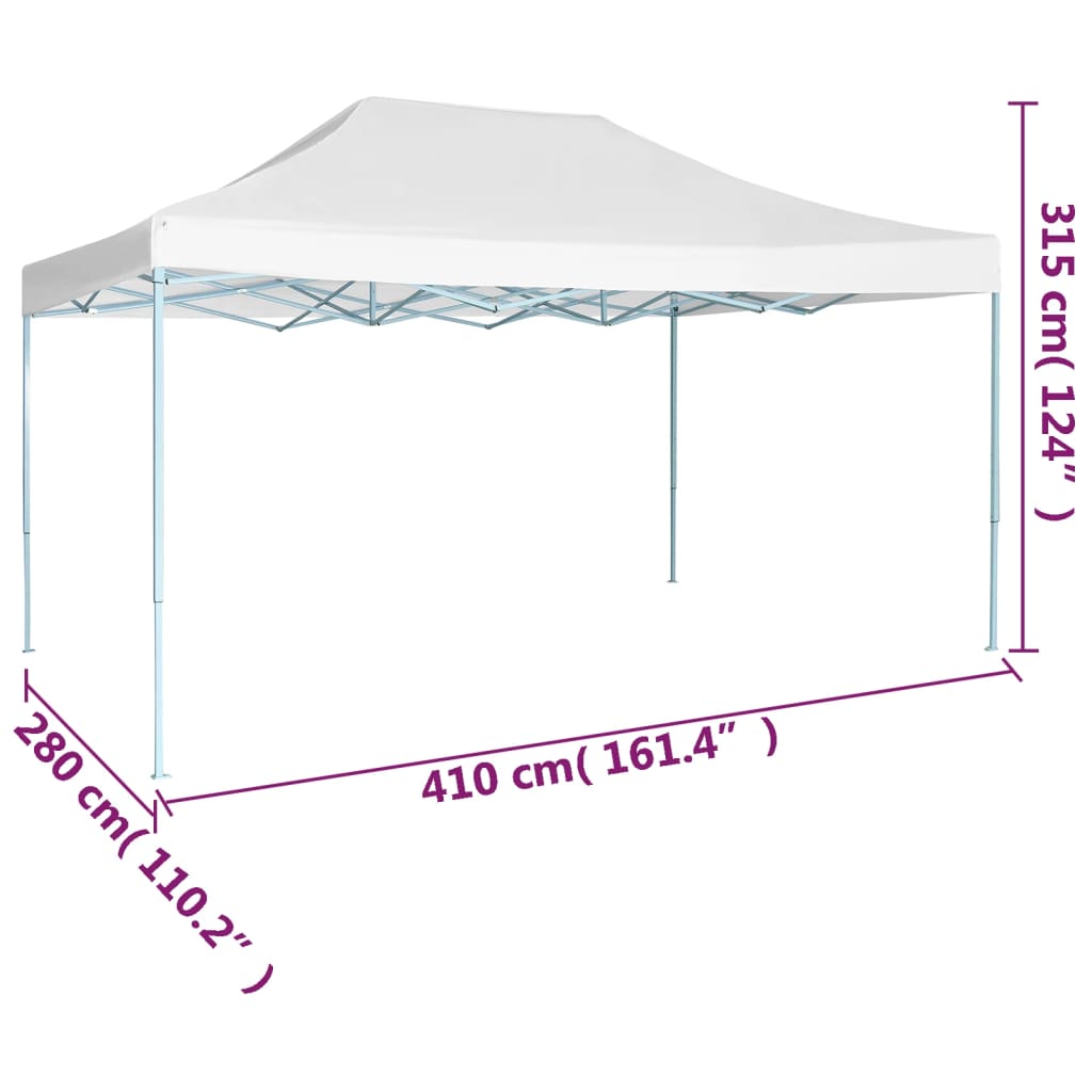 Gazebo Professionale Pieghevole 3x4m Acciaio Bianco - Image 5