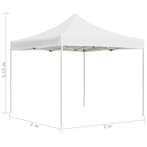 Gazebo Professionale Pieghevole Alluminio 2x2 M Bianco - Image 6