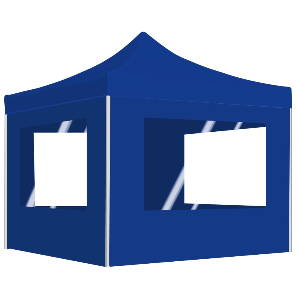 Gazebo Professionale Pieghevole Alluminio Con Pareti 2x2m Blu