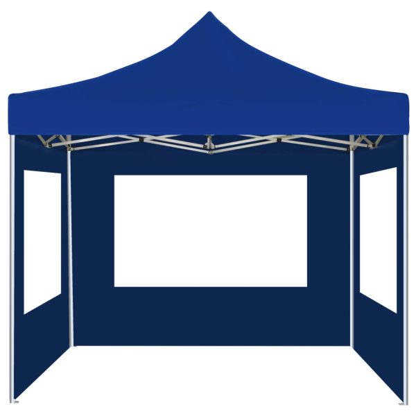 Gazebo Professionale Pieghevole Alluminio Con Pareti 2x2m Blu - Image 3