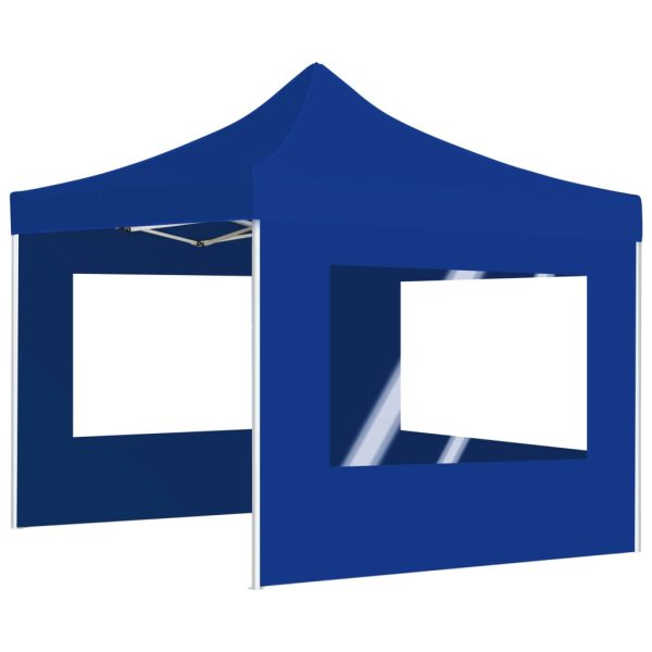 Gazebo Professionale Pieghevole Alluminio Con Pareti 2x2m Blu - Image 4