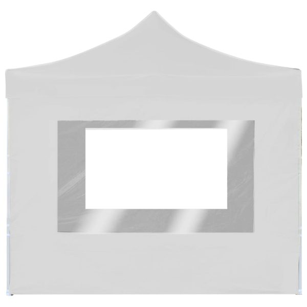 Gazebo Pieghevole Con Pareti Alluminio 2x2 M Bianco - Image 2