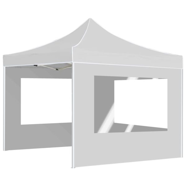 Gazebo Pieghevole Con Pareti Alluminio 2x2 M Bianco - Image 4