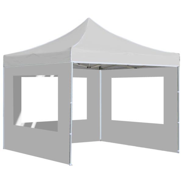 Gazebo Pieghevole Con Pareti Alluminio 2x2 M Bianco - Image 5