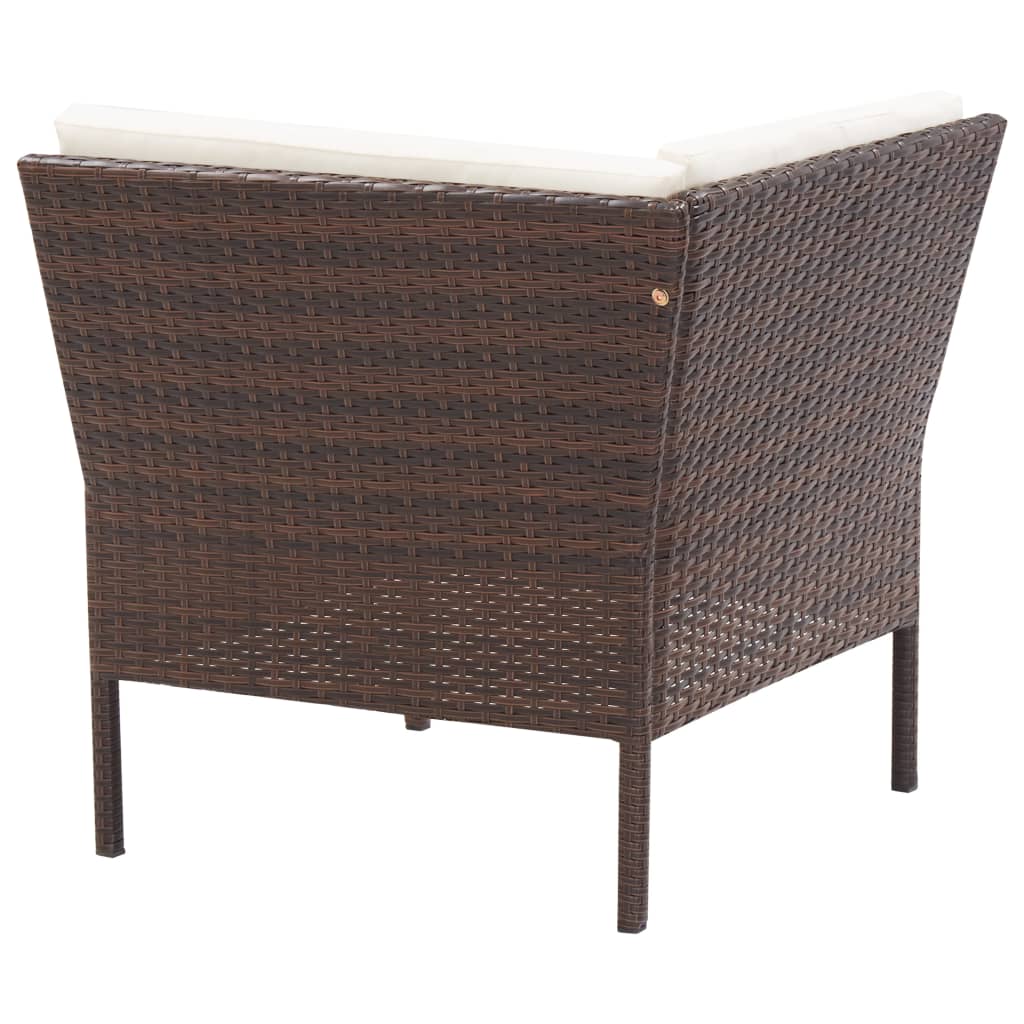 Set Divani Da Giardino 6 Pz Con Cuscini In Polyrattan Marrone - Image 5