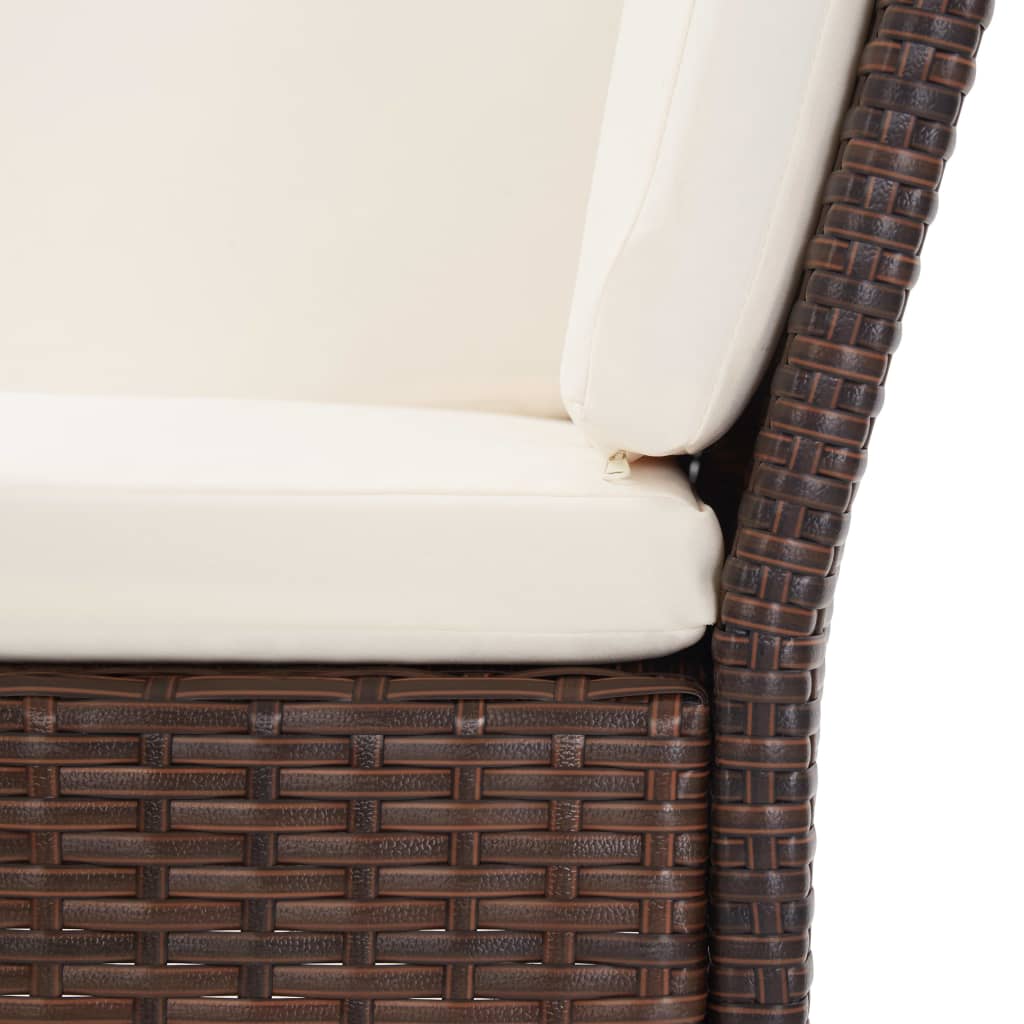Set Divani Da Giardino 6 Pz Con Cuscini In Polyrattan Marrone - Image 6
