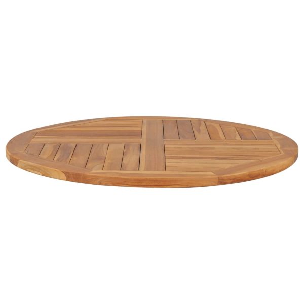 Piano Tavolo In Legno Massello Di Teak Rotondo 2,5 Cm 90 cm - Image 3