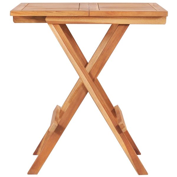 Tavolo Da Bistrot Pieghevole 60x60x65 Cm In Massello Di Teak - Image 2