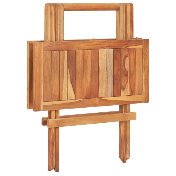 Tavolo Da Bistrot Pieghevole 60x60x65 Cm In Massello Di Teak - Image 4