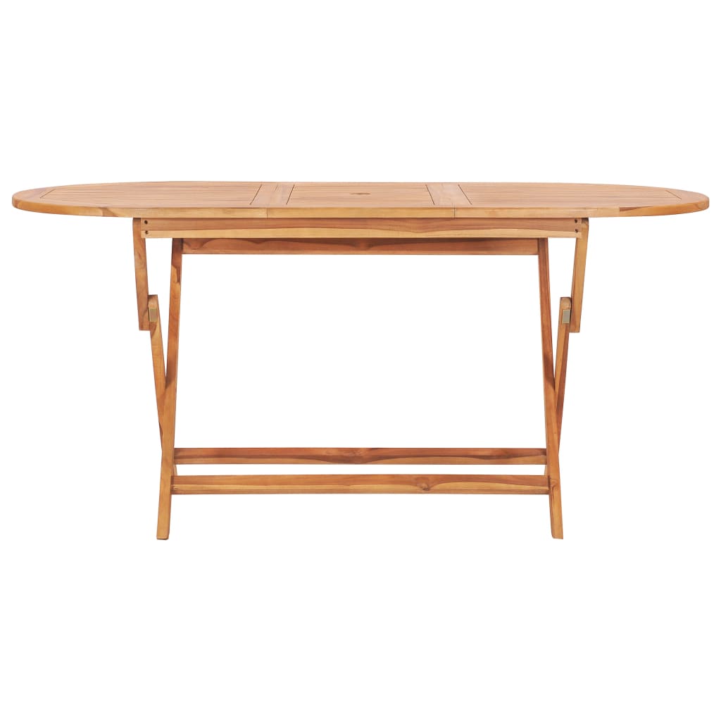 Set Da Pranzo Da Giardino 7 Pz Pieghevole In Massello Di Teak - Image 3