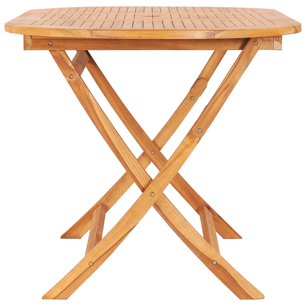 Set Da Pranzo Da Giardino 7 Pz Pieghevole In Massello Di Teak - Image 4