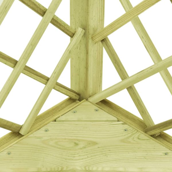 Pergolato Ad Angolo E Sedile 130x130x197 Cm In Pino Impregnato - Image 4