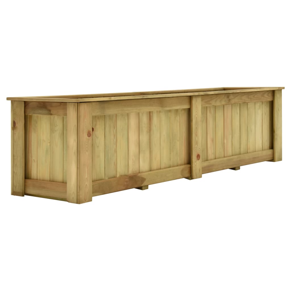 Fioriera Rialzata 196x50x50 Cm In Legno Di Pino Impregnato