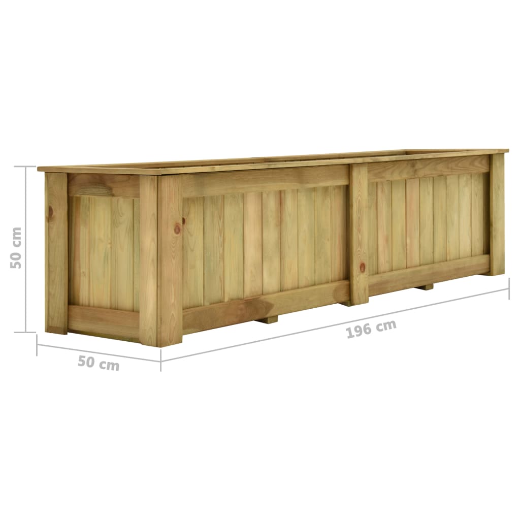 Fioriera Rialzata 196x50x50 Cm In Legno Di Pino Impregnato - Image 5
