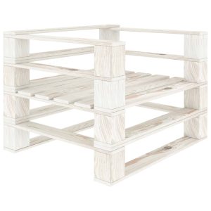 Poltrona Da Giardino Su Pallet In Legno Bianco