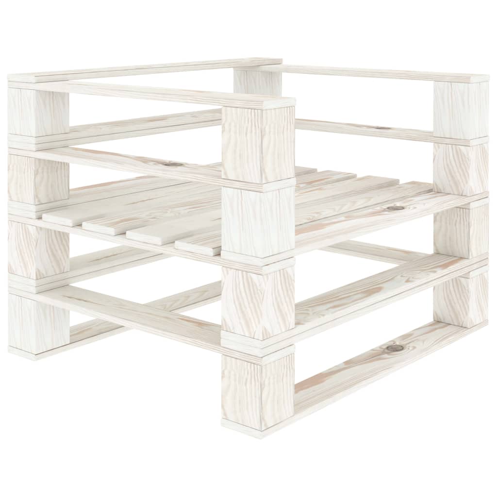 Poltrona Da Giardino Su Pallet In Legno Bianco