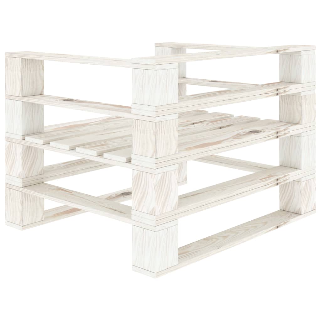 Poltrona Da Giardino Su Pallet In Legno Bianco - Image 3