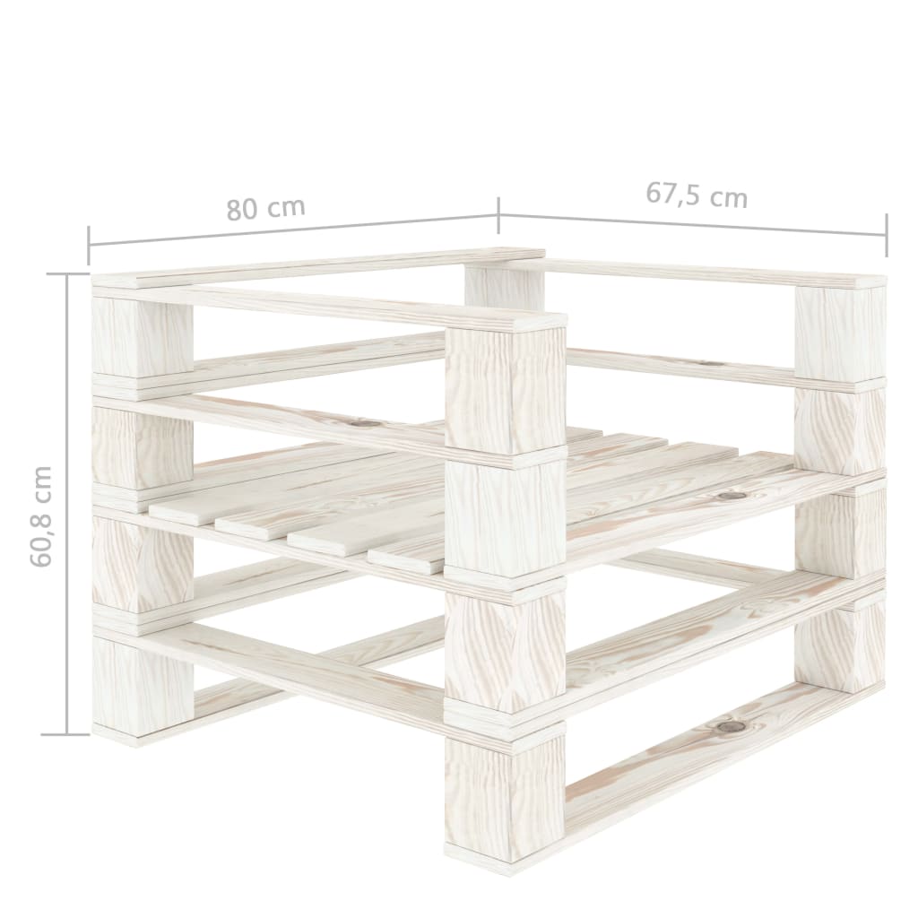 Poltrona Da Giardino Su Pallet In Legno Bianco - Image 5