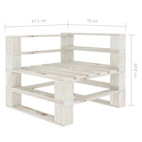 Divano Angolare Da Giardino Su Pallet In Legno Bianco - Image 5