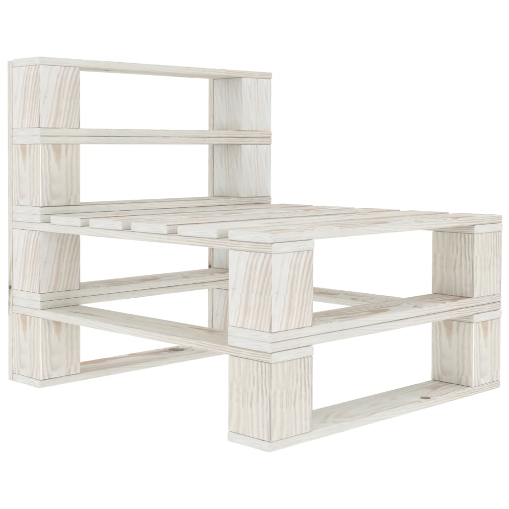 Divano Centrale Da Giardino Su Pallet In Legno Bianco