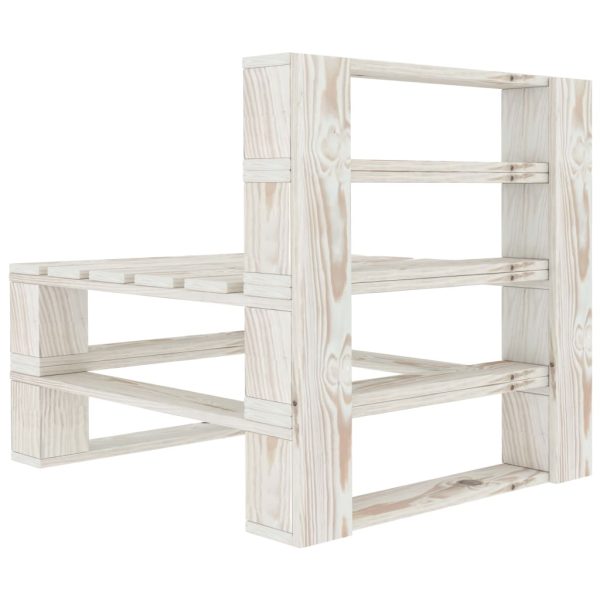 Divano Centrale Da Giardino Su Pallet In Legno Bianco - Image 3