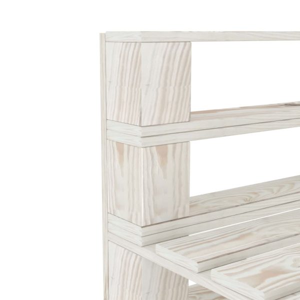 Divano Centrale Da Giardino Su Pallet In Legno Bianco - Image 4