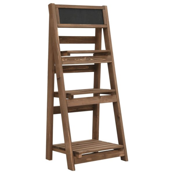 Piedistallo Piante 3 Livelli Con Lavagna 40x30x90cm Legno Abete