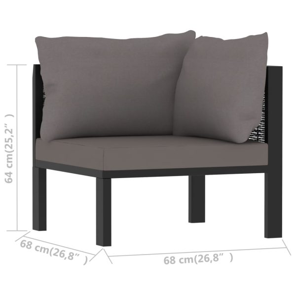 Idaxl Divano Angolare Modulare Bracciolo Sinistro Polyrattan Antracite - Image 6
