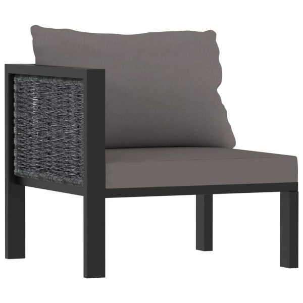 Divano A 3 Posti Con Cuscini Antracite In Polyrattan - Image 6