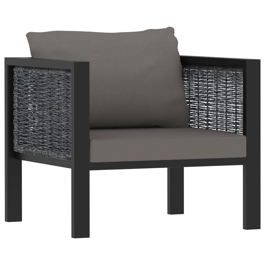 Set Divani Da Giardino 6 Pz Con Cuscini In Polyrattan Antracite - Image 6