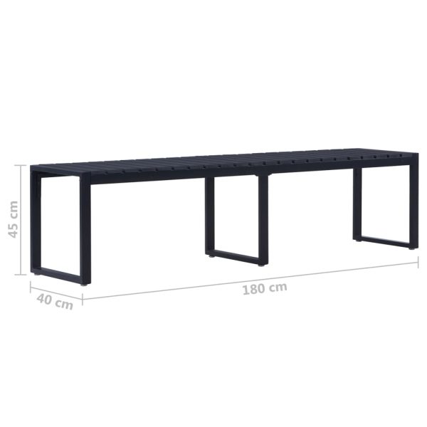 Panchina Da Giardino 180 Cm In Pannello Ps Nero - Image 5