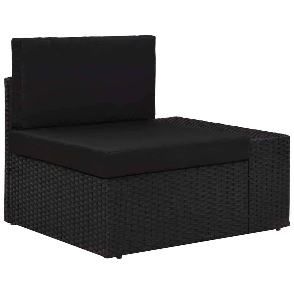 Divano Ad Angolo Modulare Bracciolo Sinistro In Polyrattan Nero
