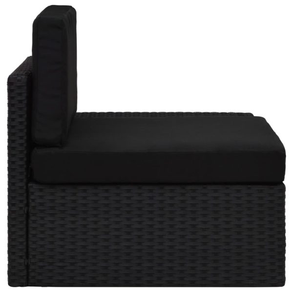 Divano Ad Angolo Modulare Bracciolo Sinistro In Polyrattan Nero - Image 3