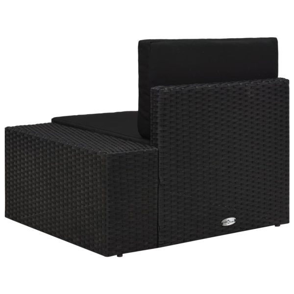 Divano Ad Angolo Modulare Bracciolo Sinistro In Polyrattan Nero - Image 4