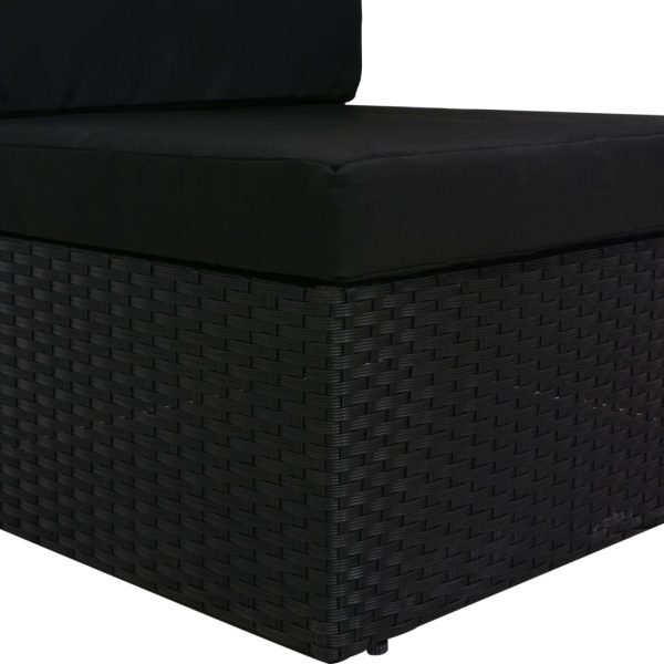 Divano Ad Angolo Modulare Bracciolo Sinistro In Polyrattan Nero - Image 5