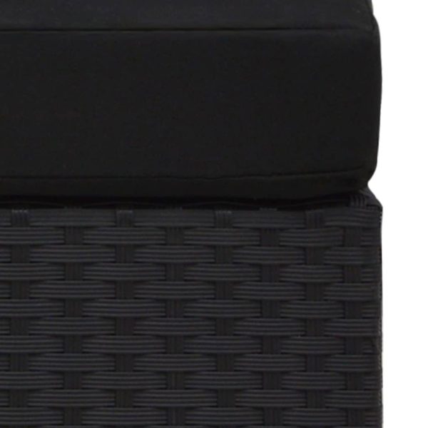 Divano Ad Angolo Modulare Bracciolo Sinistro In Polyrattan Nero - Image 6