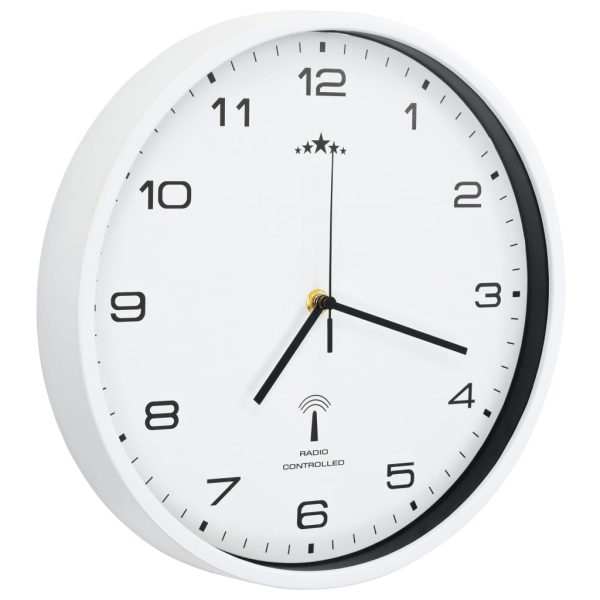 Orologio A Parete Radiocontrollato Movimento Quarzo 31cm Bianco - Image 4