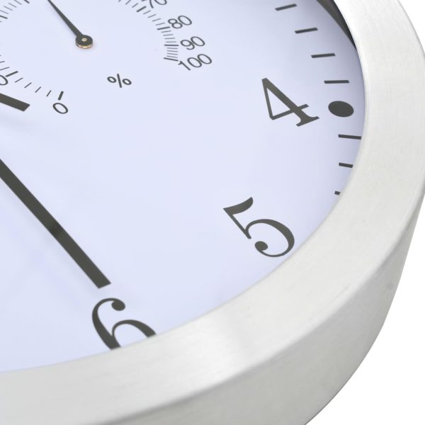 Orologio Da Parete Al Quarzo Igrometro Termometro 30 Cm Bianco - Image 5