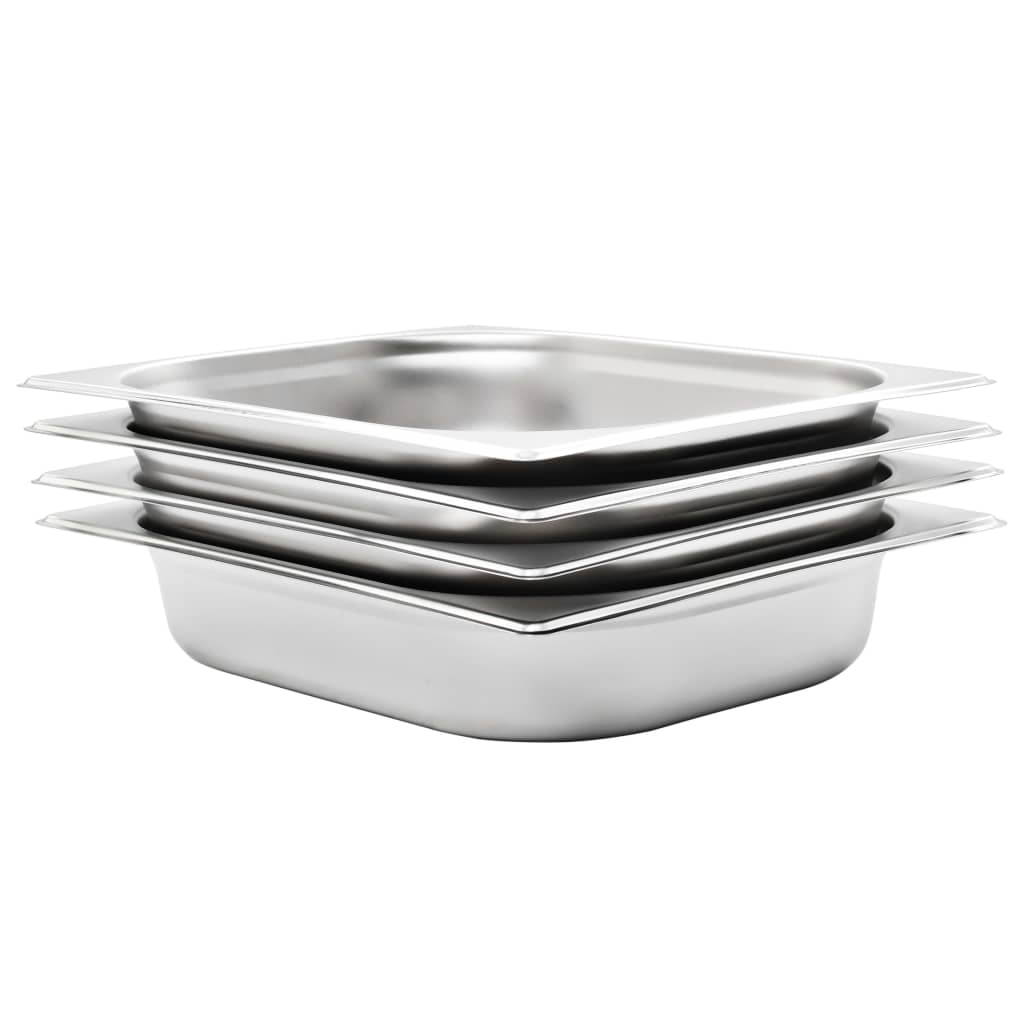 Contenitori Gastronorm 4 Pz Gn 1/2 65 Mm In Acciaio Inox