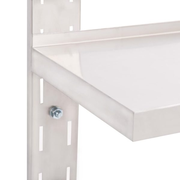 Mensola A Sospensione A 2 Livelli In Acciaio Inox 150x30 cm - Image 4