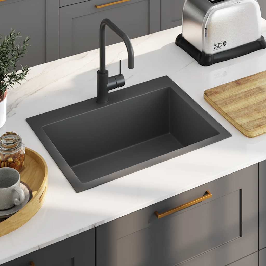 Lavello Da Cucina Lavorato A Mano Nero Acciaio Inox