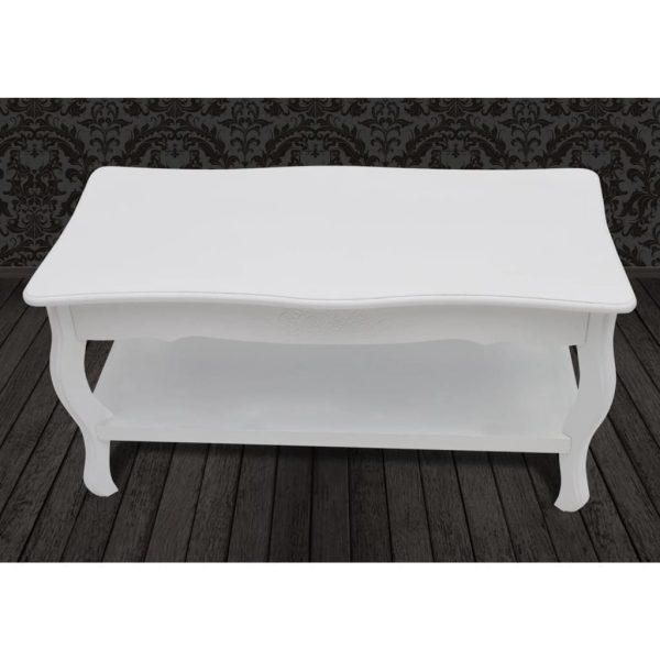 Tavolino Da Salotto Con 2 Ripiani In Mdf Bianco - Image 5
