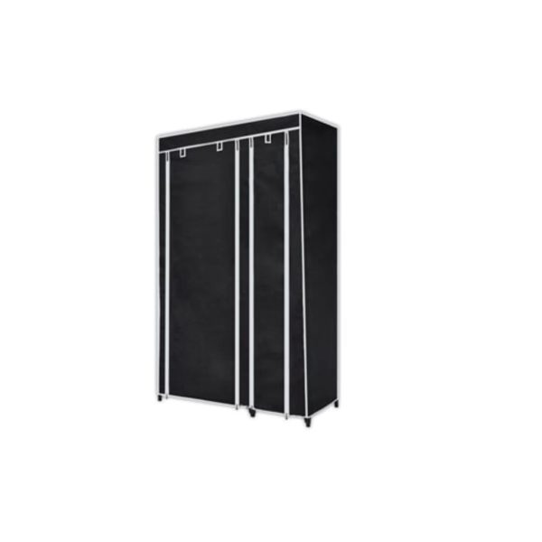 Armadio Guardaroba In Tessuto 2 Pz Nero - Image 2