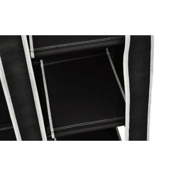 Armadio Guardaroba In Tessuto 2 Pz Nero - Image 6