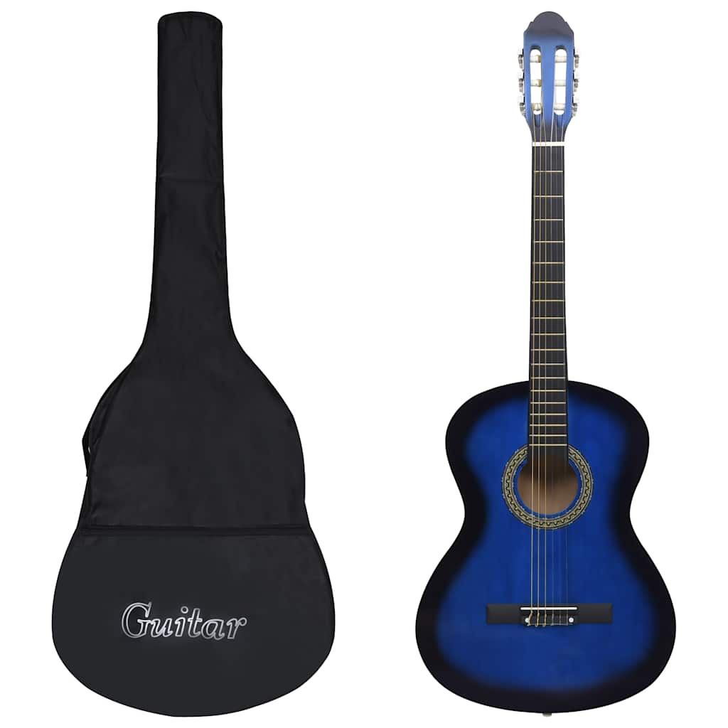 Set Chitarra Classica Per Principianti 12 Pz Blu 4/4 39"