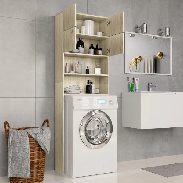 Mobile Lavatrice Rovere Sonoma 64x25,5x190 Cm Legno Multistrato - Image 3