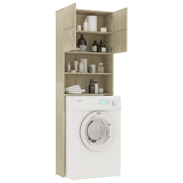 Mobile Lavatrice Rovere Sonoma 64x25,5x190 Cm Legno Multistrato - Image 4