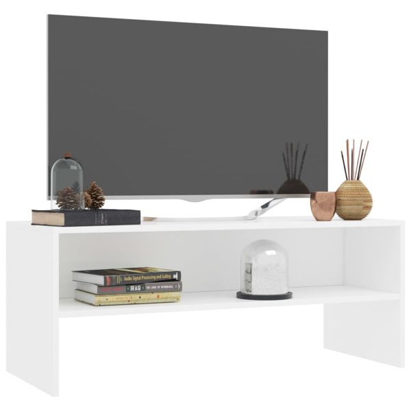 Mobile Porta Tv Bianco 100x40x40 Cm In Legno Multistrato - Image 3