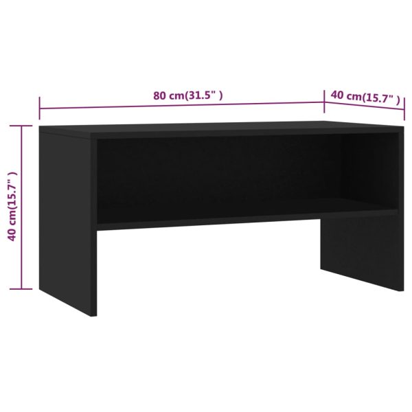 Mobile Porta Tv Nero 80x40x40 Cm In Legno Multistrato - Image 6